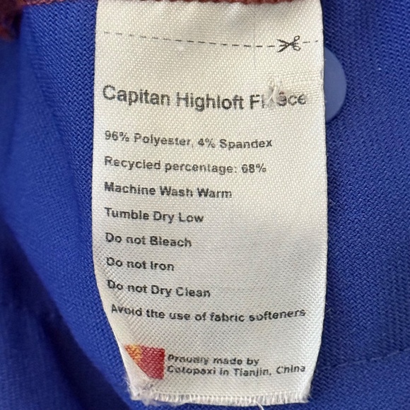 Cotopaxi Capitan Highloft Fleece Pullover XXL Brick Blue Snaps Kangaroo Pocket - Picture 8 of 9